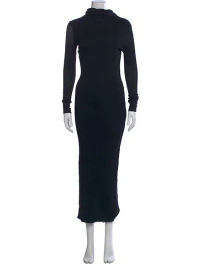 Pre-owned James Perse Turtleneck Long Dress W/ Tags In Black
