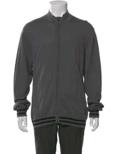 Pre-owned James Perse Turtleneck Long Sleeve Cardigan In Gray