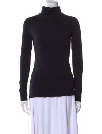 Pre-owned James Perse Turtleneck Long Sleeve Top In Black