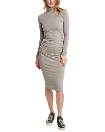 James Perse Turtleneck Midi Dress In Grey