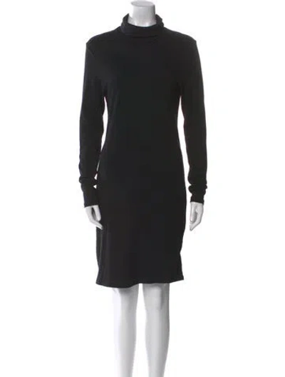 Pre-owned James Perse Turtleneck Midi Length Dress In Black