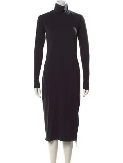 Pre-owned James Perse Turtleneck Midi Length Dress In Black