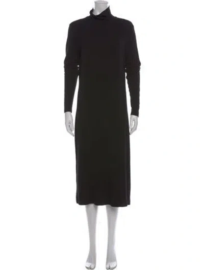 Pre-owned James Perse Turtleneck Midi Length Dress In Black