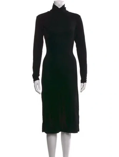Pre-owned James Perse Turtleneck Midi Length Dress In Black