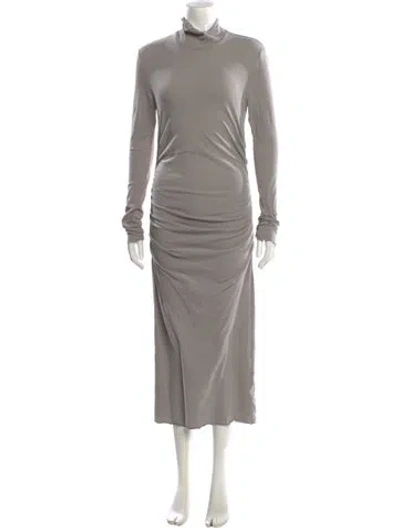 Pre-owned James Perse Turtleneck Midi Length Dress In Gray