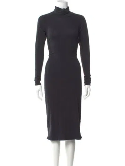 Pre-owned James Perse Turtleneck Midi Length Dress In Gray