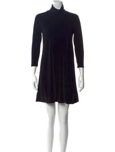 Pre-owned James Perse Turtleneck Mini Dress In Black