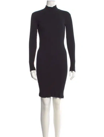 Pre-owned James Perse Turtleneck Mini Dress In Black