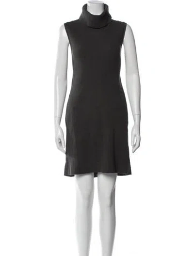 Pre-owned James Perse Turtleneck Mini Dress In Black