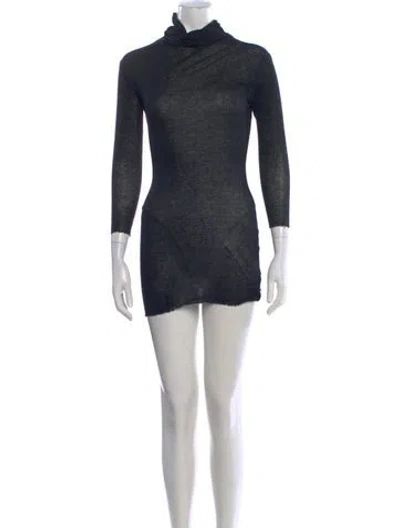 Pre-owned James Perse Turtleneck Mini Dress In Black