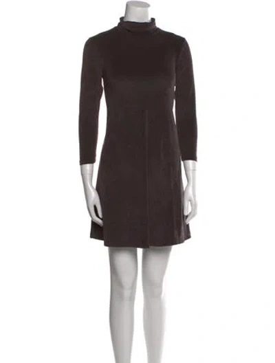Pre-owned James Perse Turtleneck Mini Dress In Brown