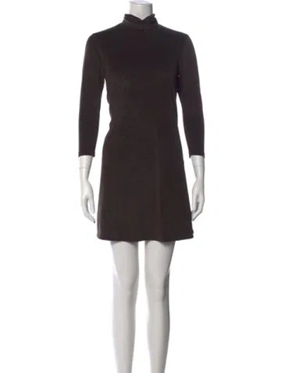 Pre-owned James Perse Turtleneck Mini Dress In Brown