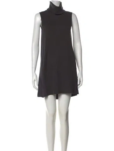Pre-owned James Perse Turtleneck Mini Dress In Gray