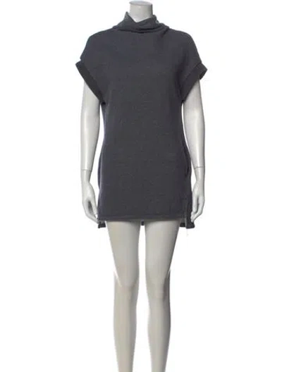 Pre-owned James Perse Turtleneck Mini Dress In Grey