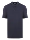 James Perse Two-button Placket Polo Shirt In Blue