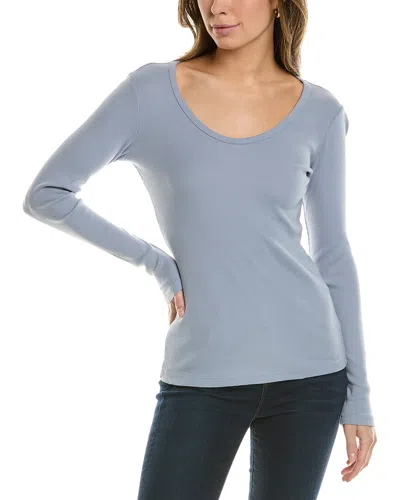 James Perse U Neck T-shirt In Blue