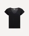 James Perse High Gauge Jersey Deep V T-shirt In Black