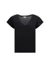 James Perse High Gauge Jersey Deep V T-shirt In Black