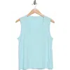 James Perse V-neck Cotton Tank In Blue