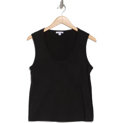 James Perse V-neck Cotton Tank In Black