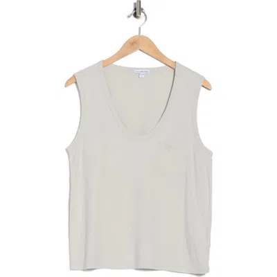 James Perse V-neck Cotton Tank In Gray