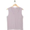 James Perse V-neck Cotton Tank In Pink