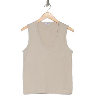 James Perse V-neck Cotton Tank In Mineral