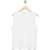 James Perse V-neck Cotton Tank In White