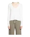 James Perse V-neck Long-sleeved T-shirt In White
