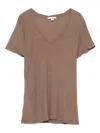 James Perse V-neck Short-sleeved T-shirt In Brown