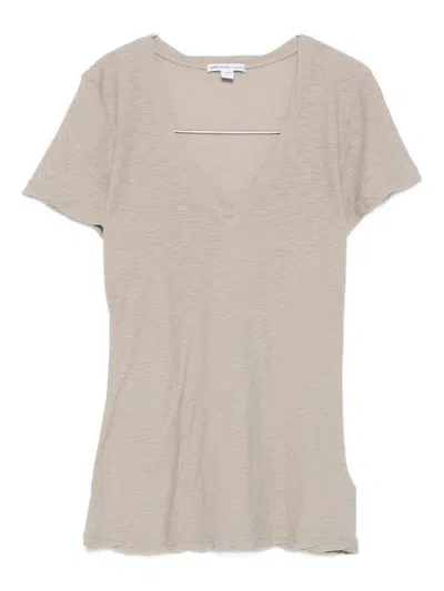 James Perse V-neck Short-sleeved T-shirt In Neutral