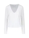 James Perse V-neck T-shirt - White In White