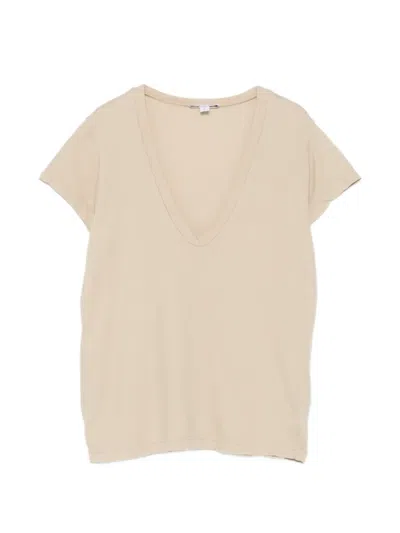 James Perse V-neck T-shirt In Neutral
