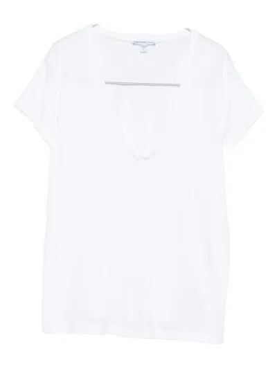 James Perse V-neck T-shirt In White