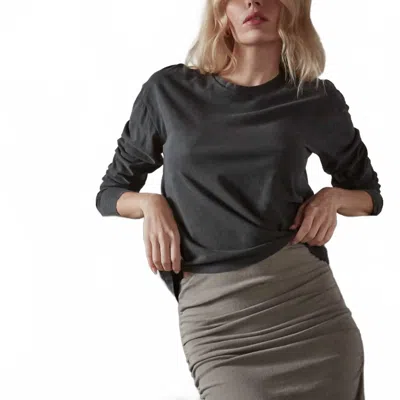 James Perse Vintage Boxy Tee In Carbon Pigment In Gray