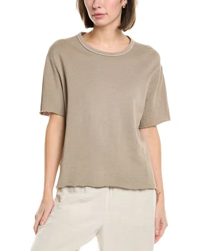 James Perse Vintage French Terry Sweat Top In Brown