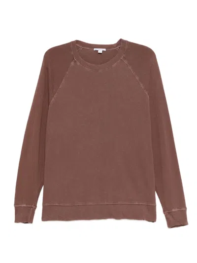 James Perse Vintage French Terry Sweatshirt In Brown