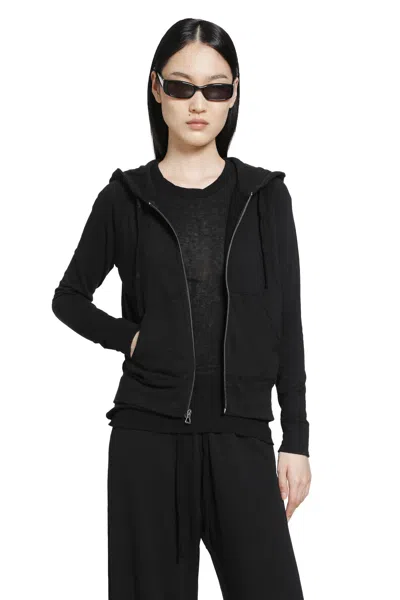 James Perse Vintage French Terry Zip Up Sweater In Black