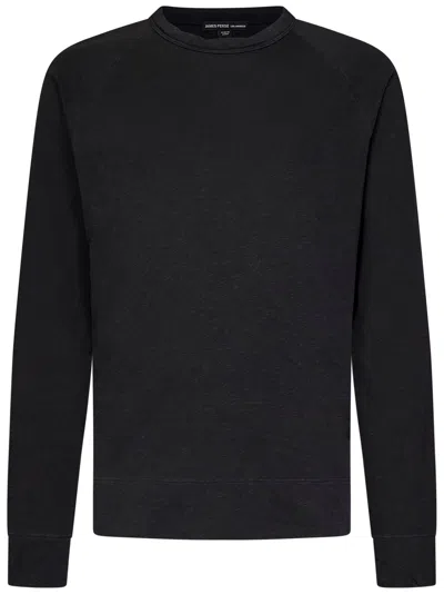 James Perse Vintage French Terry Sweatshirt In Black