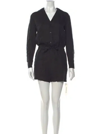Pre-owned James Perse Vintage V-neck Romper In Blue
