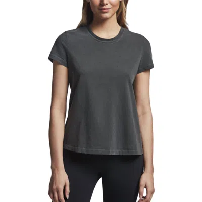 James Perse Vintage Wash Boxy Tee In Black Pigment In Multi