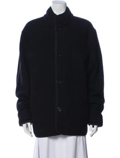 Pre-owned James Perse Virgin Wool Coat In Blue
