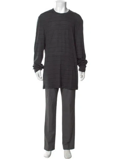 Pre-owned James Perse Virgin Wool Crew Neck Cardigan In Gray