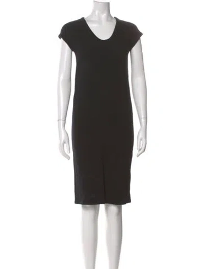 Pre-owned James Perse Virgin Wool Knee-length Dress In Black