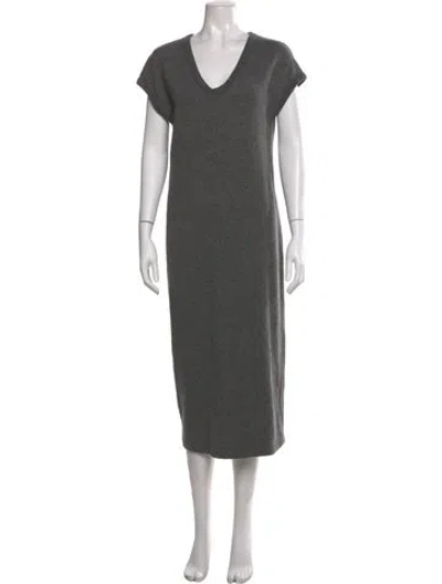 Pre-owned James Perse Virgin Wool Long Dress In Gray
