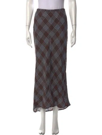Pre-owned James Perse Virgin Wool Long Skirt In Multicolor