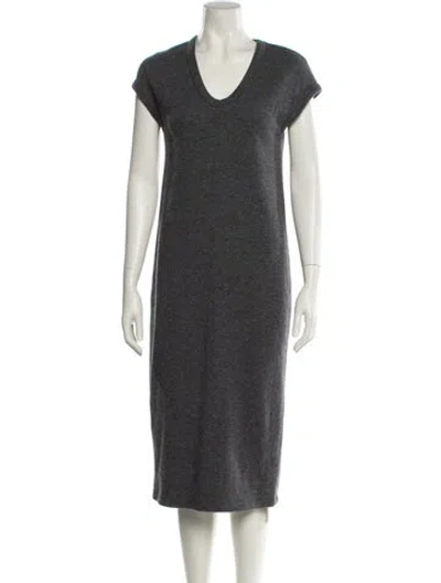Pre-owned James Perse Virgin Wool Midi Length Dress In Gray