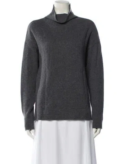 Pre-owned James Perse Virgin Wool Turtleneck Sweater In Gray