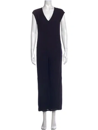 Pre-owned James Perse V-neck Jumpsuit In Black