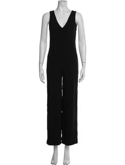 Pre-owned James Perse V-neck Jumpsuit In Black
